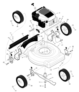 Mower Housing Assembly Diagram and Parts List for 204212X194A 2005 Briggs and Stratton Lawn Mower